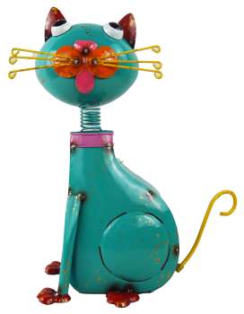 Preview: Wunderschöne Katze in türkis - Höhe ca. 32,5 cm